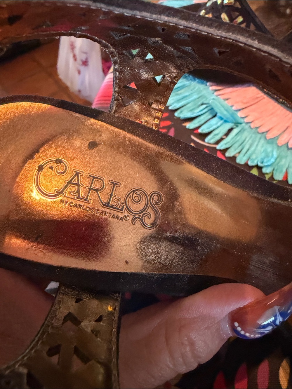 Suede Wedges with Rhinestones - Picture 5 of 5
